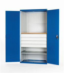 Cupboard 1300Wx650Dx2000mmH - 1 Worktop, 1 Shelf & 4 Drawers 40022092.**